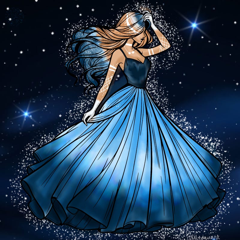 realistic woman with dress flowing in the wind