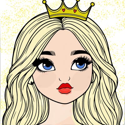 a realistic girl with a crown on