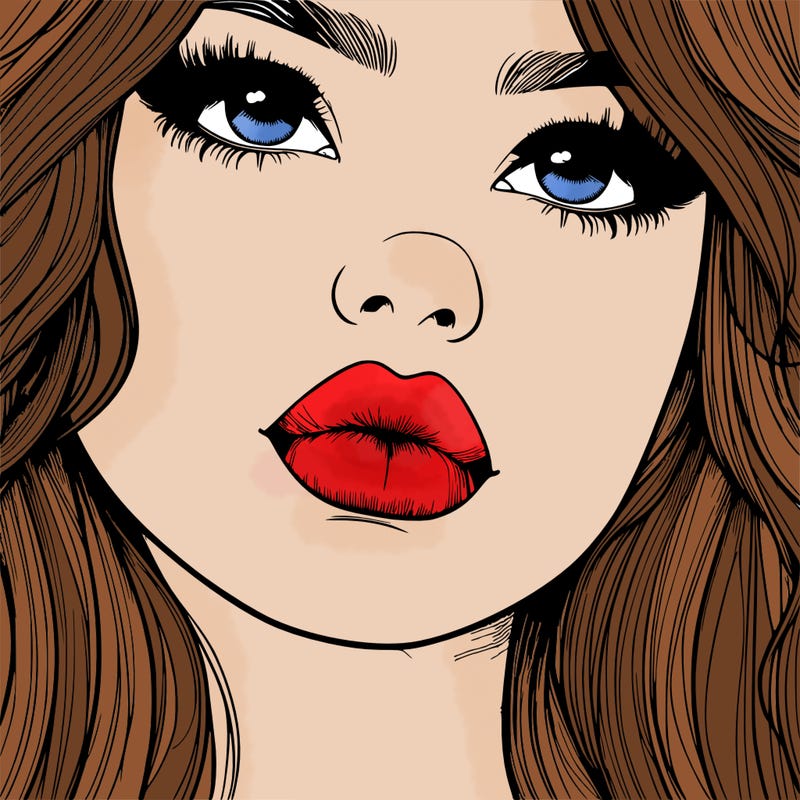 really realistic girl with lips