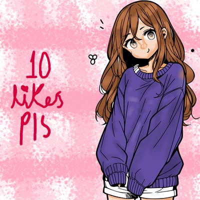 manga teen girl  in a sweater and baggy pants