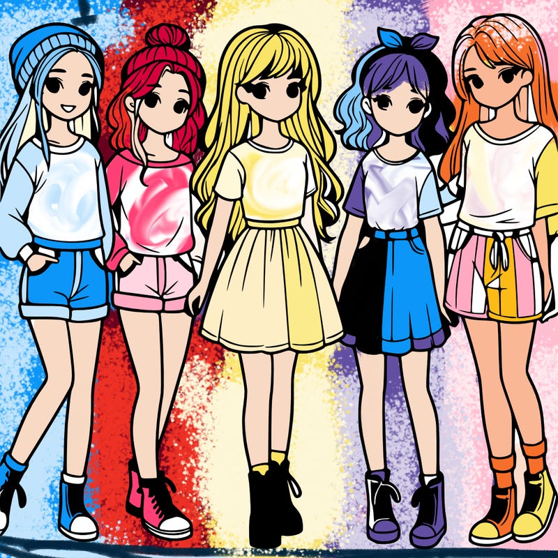 a group of five girls