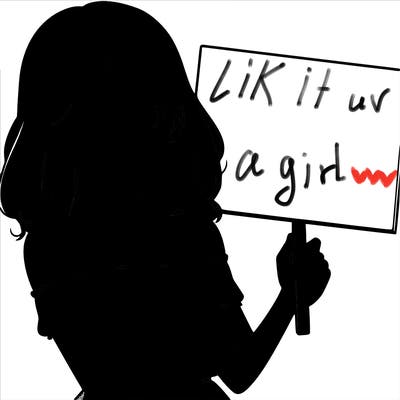 realistic pretty girl holding blank sign