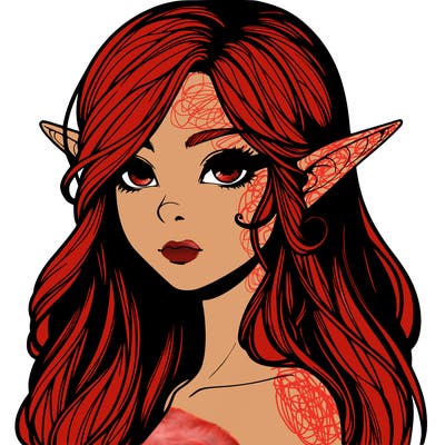 elf girl realistic dark fantasy