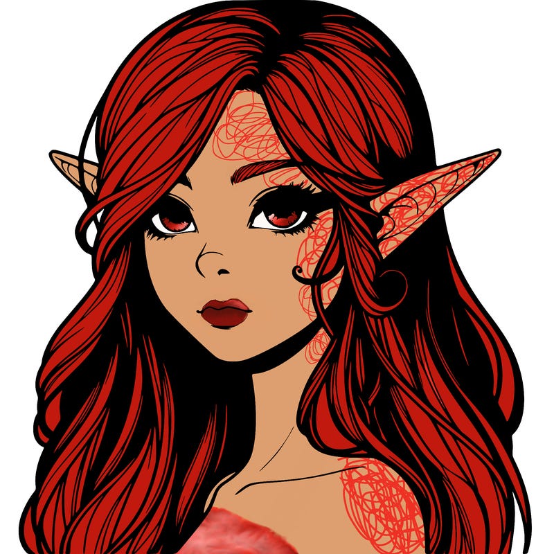elf girl realistic dark fantasy