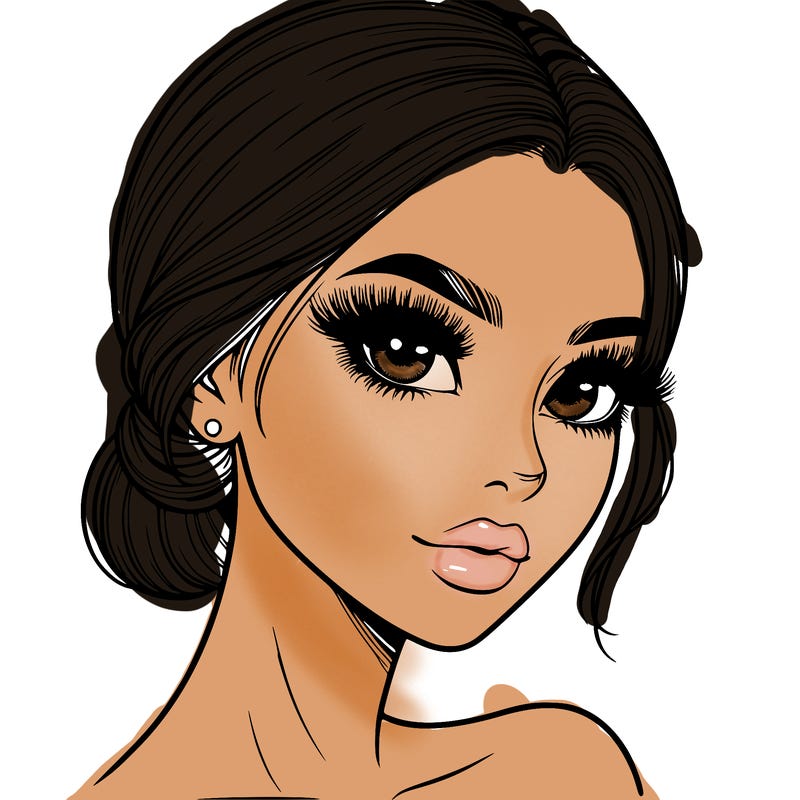 realistic girl with lashes