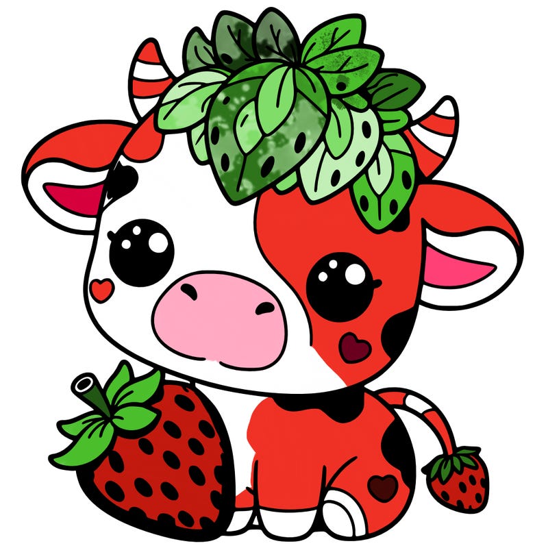 cute strawberry cow
