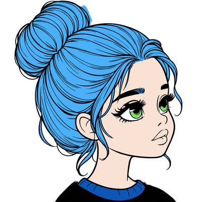 realistic girl with bun