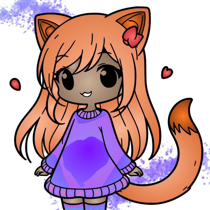 girl with cat ears and tail