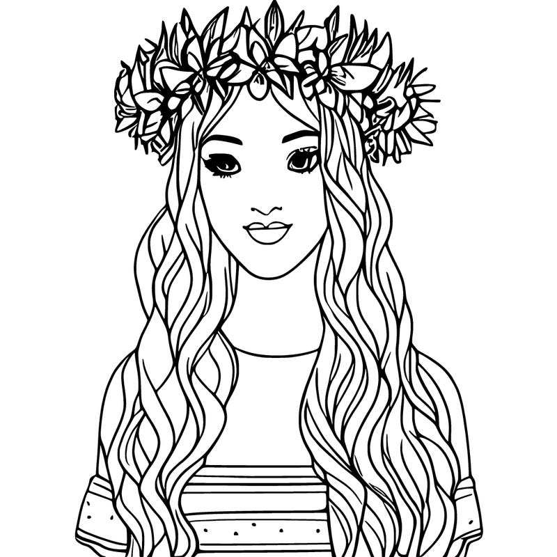 girl with flowers crown