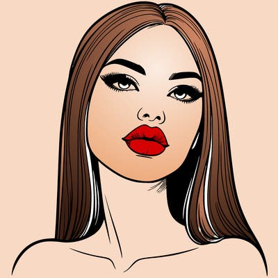 realistic woman with full lips