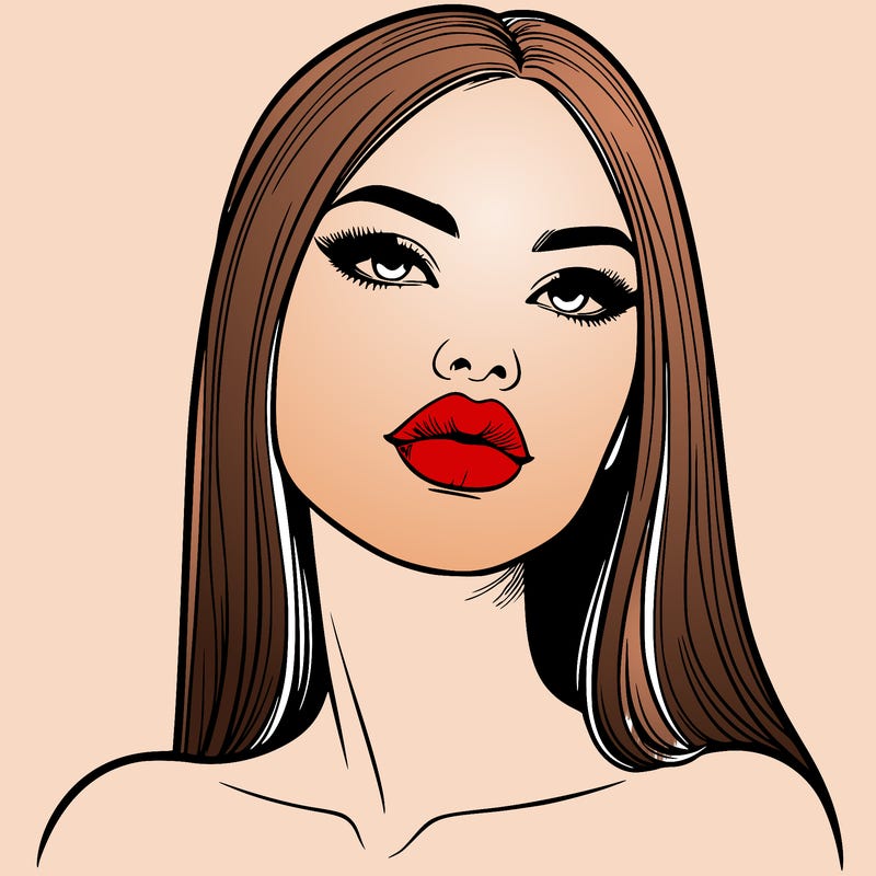realistic woman with full lips