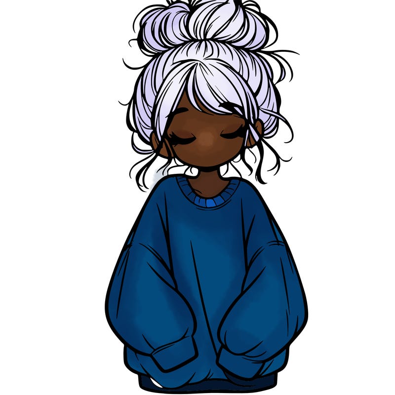 girl with baggy sweatshirt and messy bun