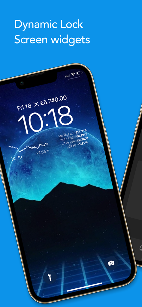 iPhone lock screen showing dynamic XRP price and market statistics widgets