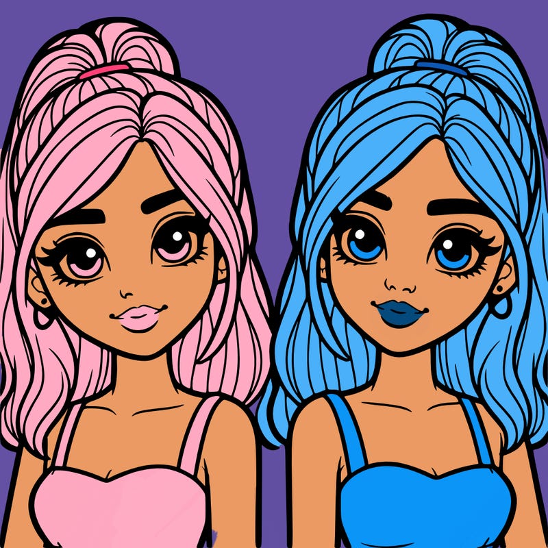 two realistic twin sisters