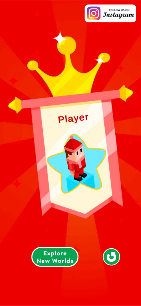 Snakes and Ladders Multiplayer - Um avatar de personagem 3D blocada em um banner com uma coroa dourada no jogo Cobras e Escadas Multiplayer.