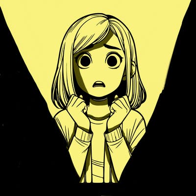 scared realistic girl