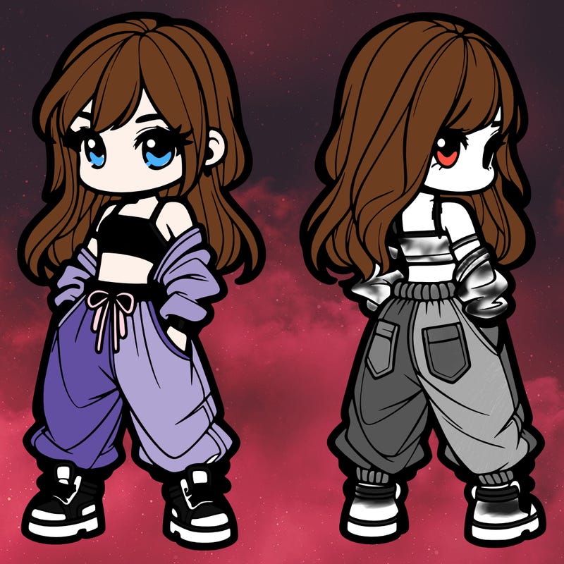 girl in crop top and baggy pants