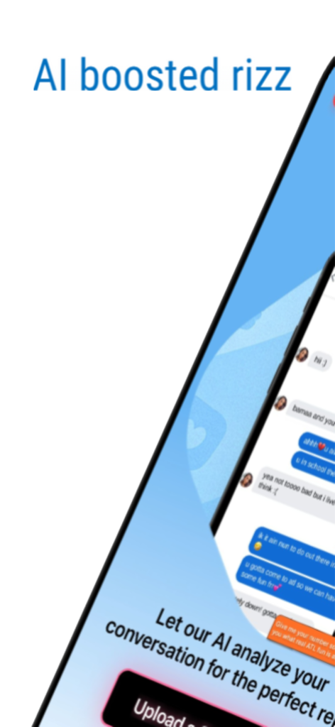 Chad.AI - Chad AI app screenshot highlighting AI boosted rizz through conversation analysis