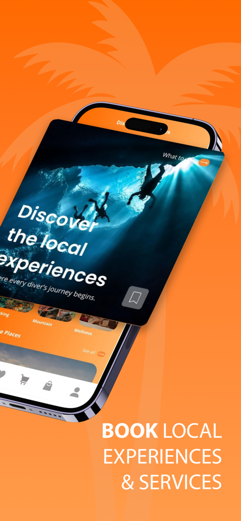 KOHME - KOHME app screen for booking local island experiences and services