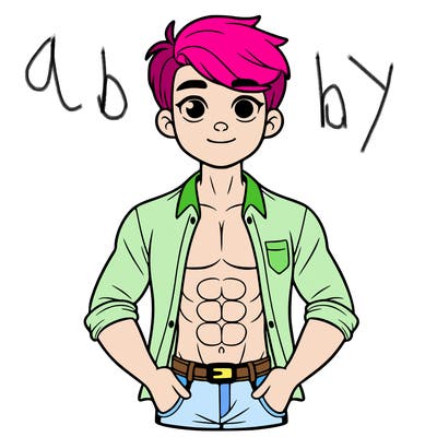 boy with abs with button up  shirt super hot