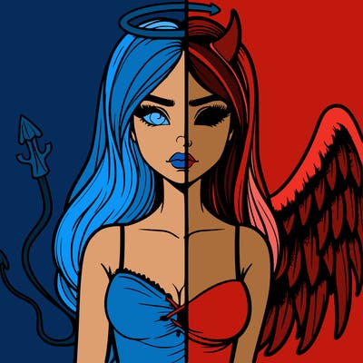 devil vs angel realistic girl