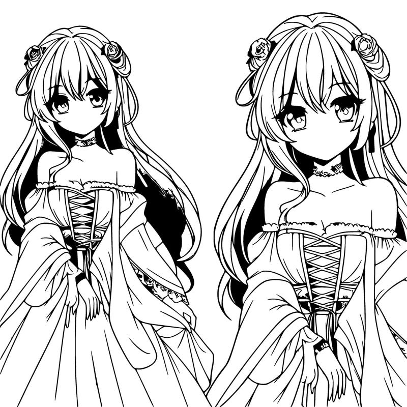 pretty anime goddess wearing long and flowy cloth and looking elegant