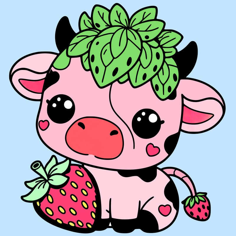 cute strawberry cow
