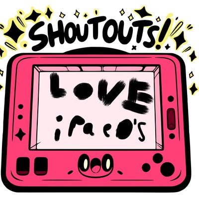 blank canvas that says above it shoutouts