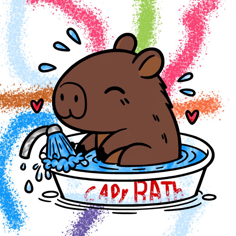 capybara taking a bath
