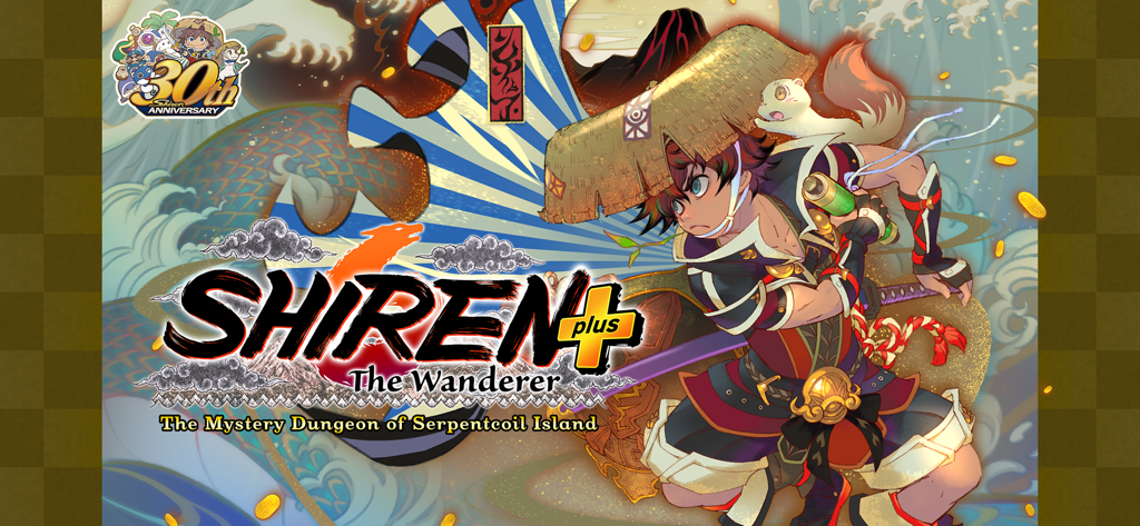 Shiren: Serpentcoil Island - Main character Shiren and his ferret partner Koppa in the official promotional artwork for Shiren the Wanderer The Mystery of Serpentcoil Island
