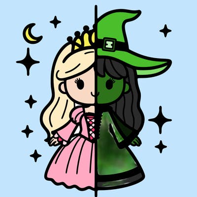 split princess and witch
