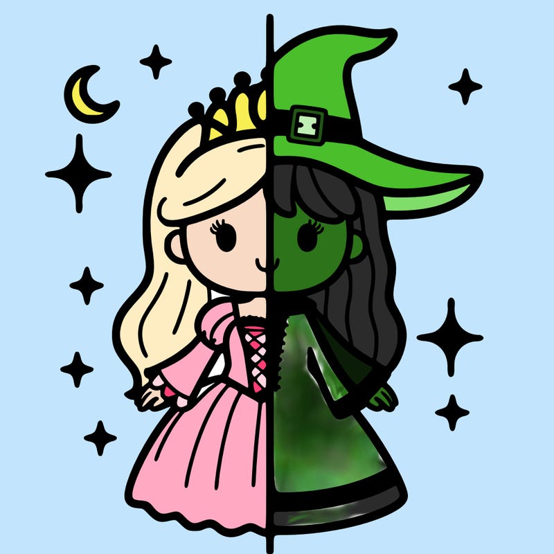 split princess and witch