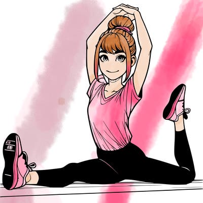 realistic person doing the spilts