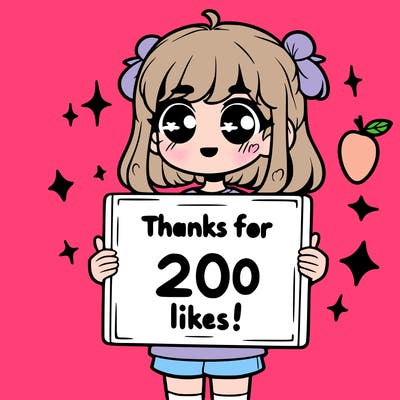 girl holding sign that says thanks for 200 likes!