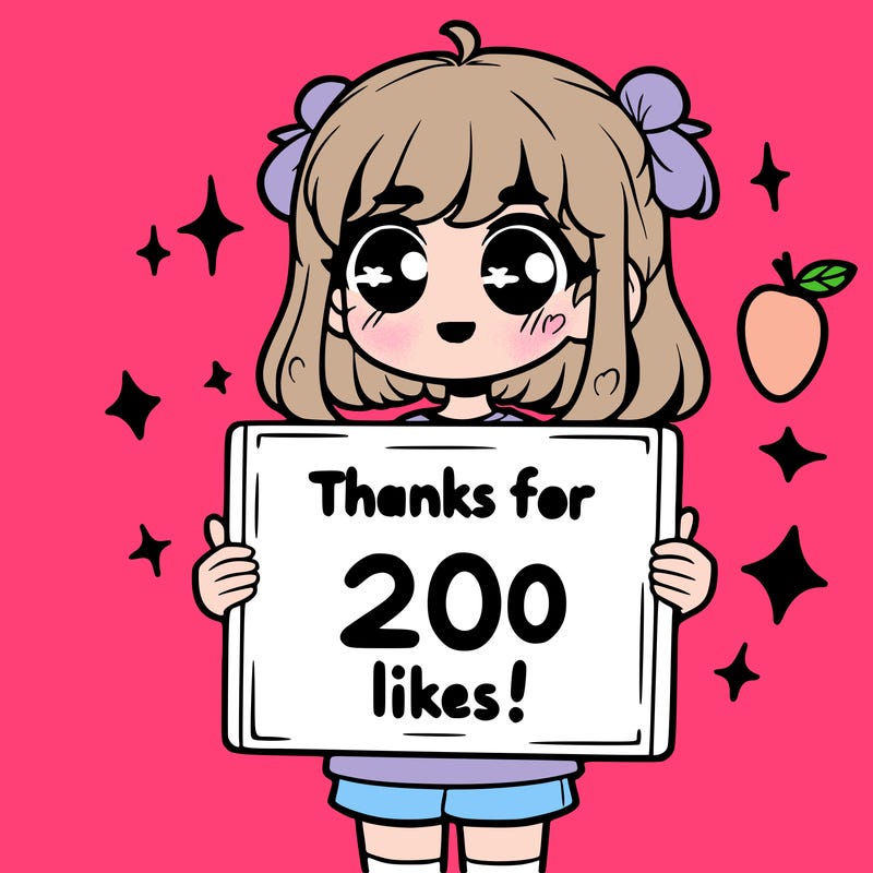 girl holding sign that says thanks for 200 likes!
