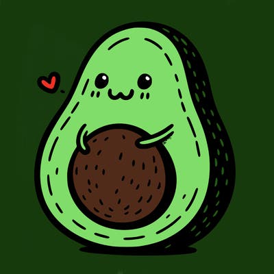 an avocado hugging an avocado