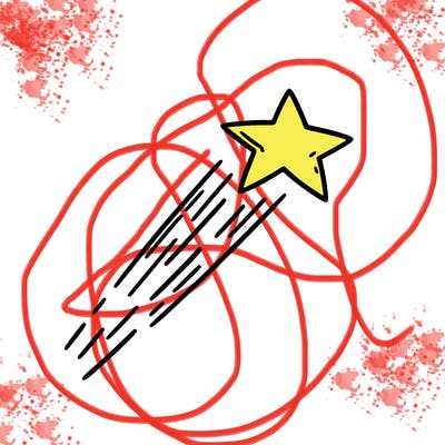 a shooting star in the sky