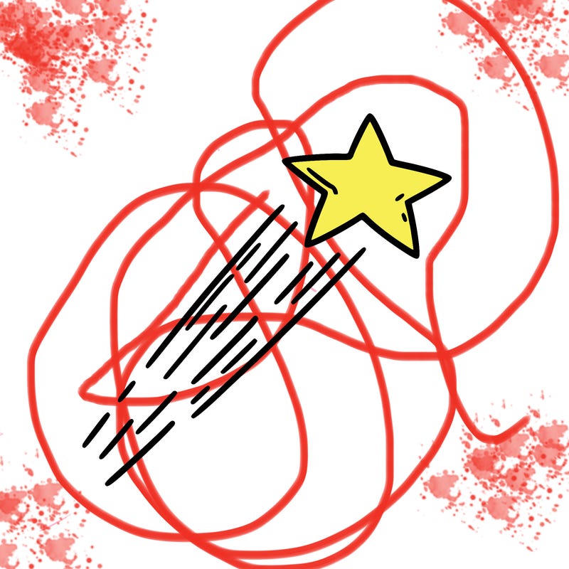 a shooting star in the sky