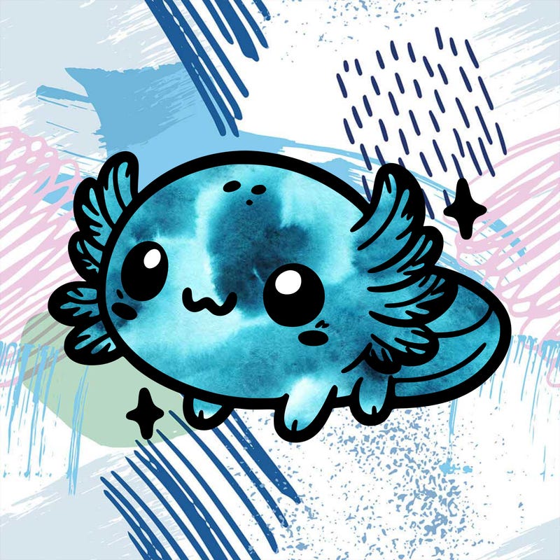 cute easy baby axolotl
