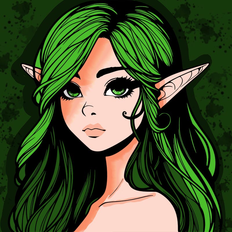 elf girl realistic dark fantasy