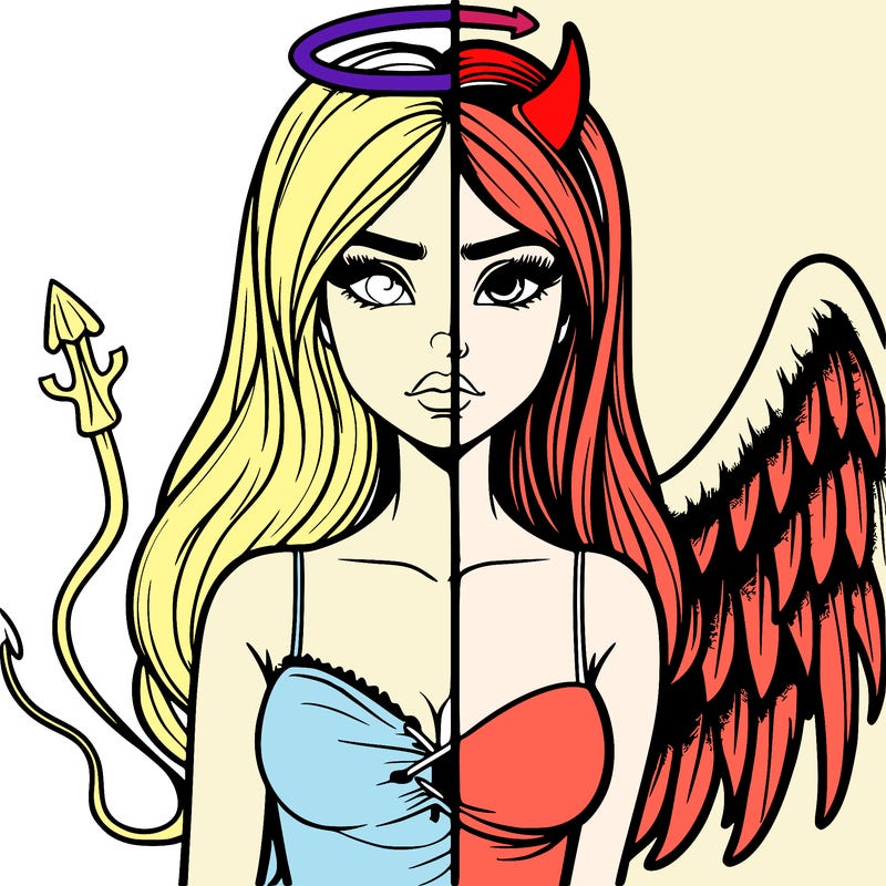 devil vs angel realistic girl