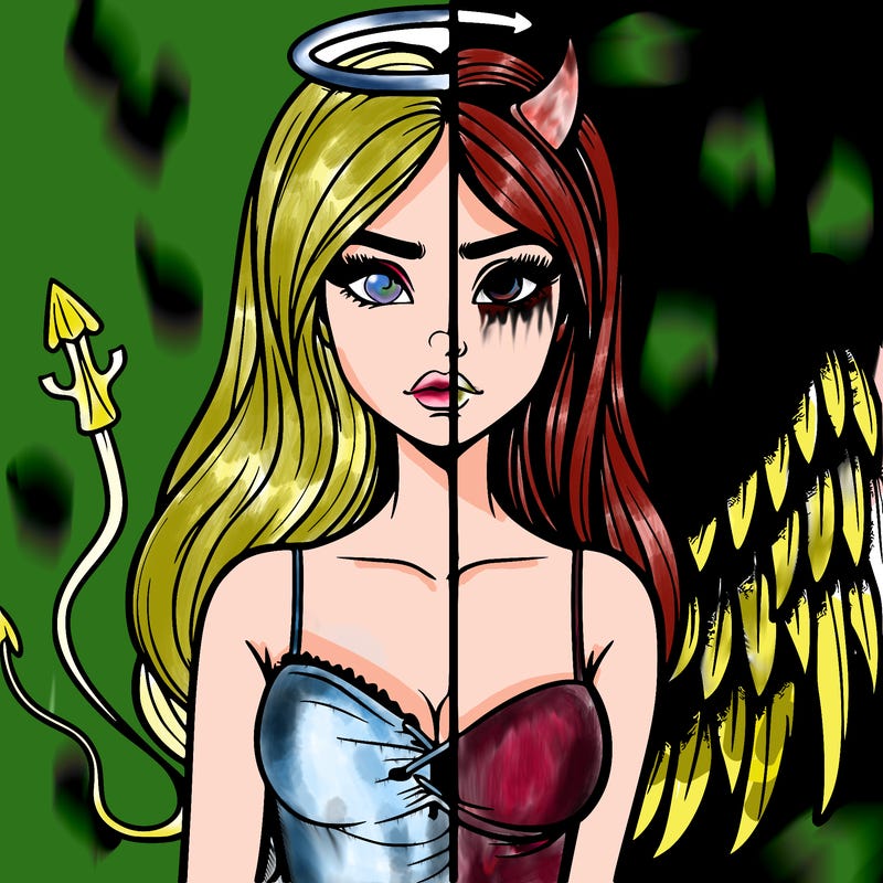 devil vs angel realistic girl