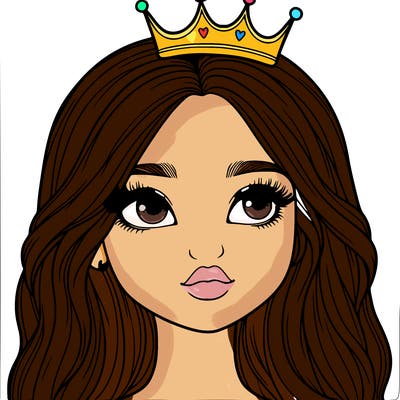 a realistic girl with a crown on