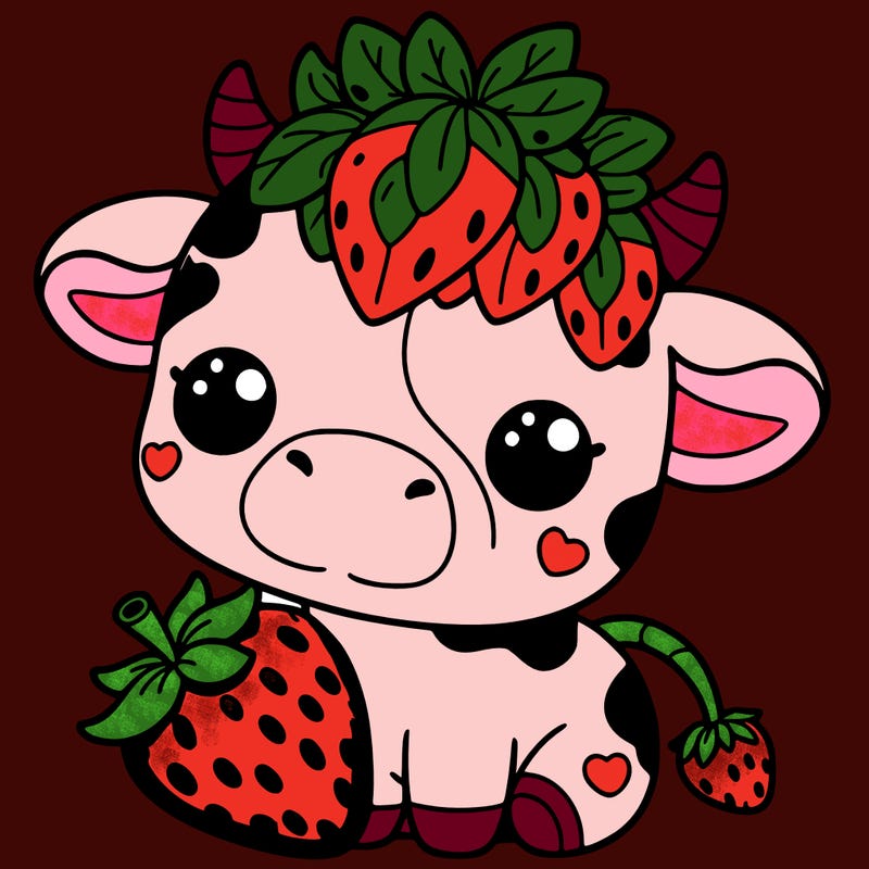 cute strawberry cow