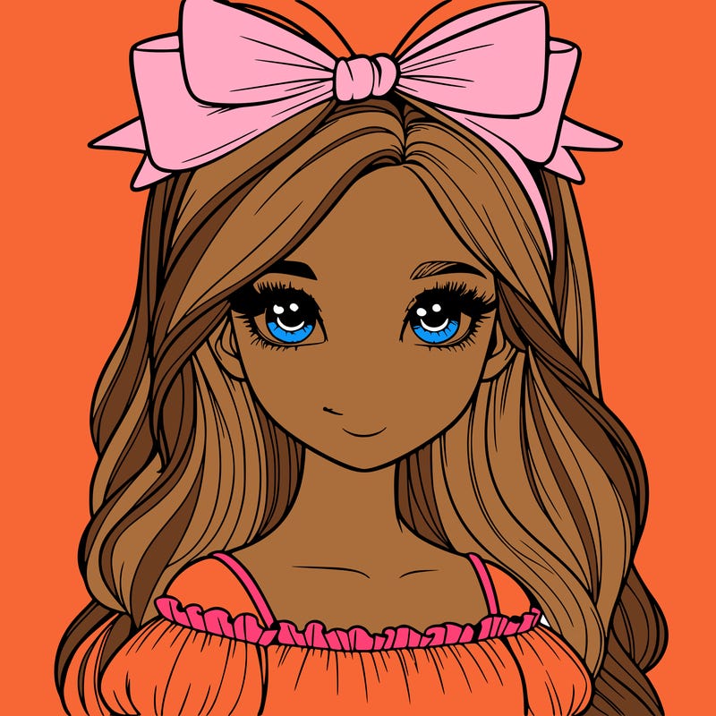 realistic girl with bow on top