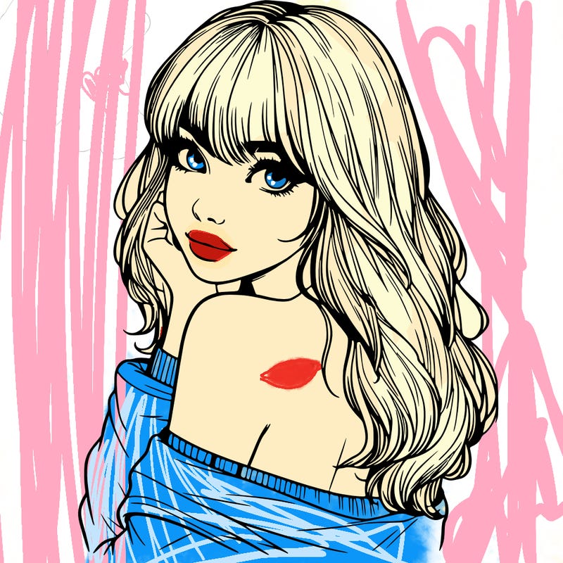 realistic girl with bangs looking over her shoulder