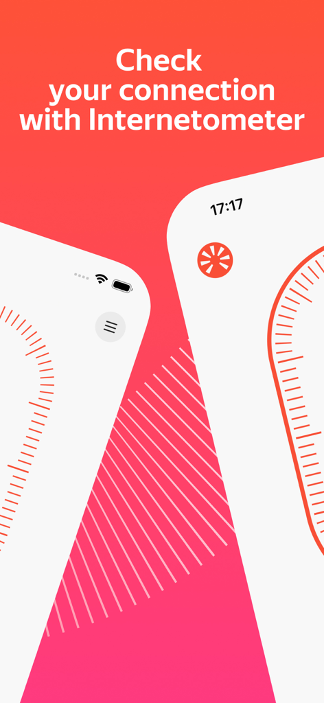 Yandex Internetometer - Yandex Internetometer app screen displaying the slogan check your connection with Internetometer