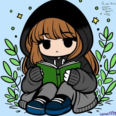 girl in oversized hoodie reading a book