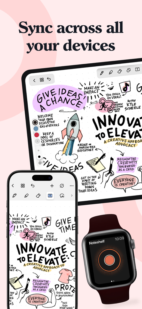 Noteshelf 3: AI Digital Notes - Notas manuscritas digitais sincronizadas em iPad, iPhone e Apple Watch usando Noteshelf 3