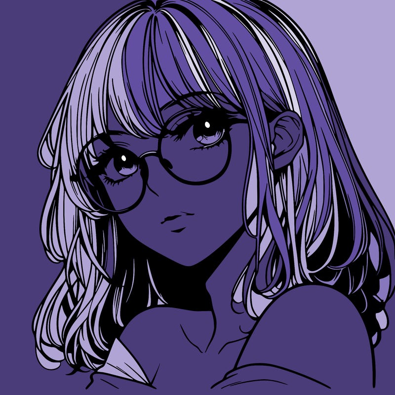 manga woman character with glasses and nice lips